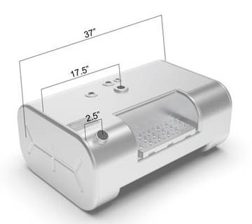 International 4700 1990-2002 Left Fuel Tank for a Alum D Or Rectangle 55-64 GALLON