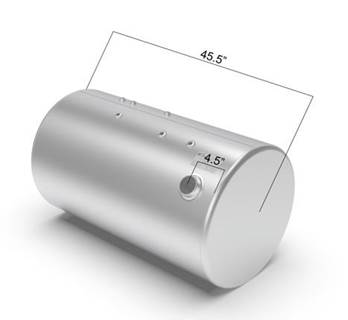 International Left Fuel Tank for a Alum Cylinder 95-104 GALLON