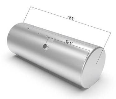 International Left Fuel Tank for a Alum Cylinder 145-154 GALLON