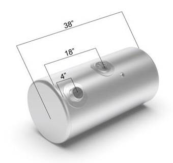 Kenworth T300 1995-2009 Left Fuel Tank for a Alum Cylinder 35-44 GALLON