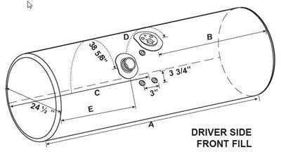 Kenworth T600 Left Fuel Tank for a Alum Cylinder Kenworth 115-124 GALLON