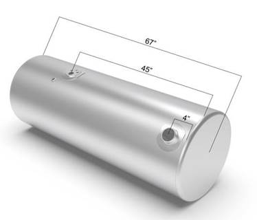 Kenworth T800 Left Fuel Tank for a Alum Cylinder Kenworth 135-144 GALLON