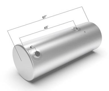 Kenworth T800 Right Fuel Tank for a Alum Cylinder Kenworth 135-144 GALLON