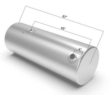 Kenworth T800 Left Fuel Tank for a Alum Cylinder Kenworth 135-144 GALLON