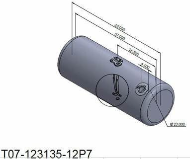 Peterbilt 389 2006-2024 Fuel Tank for a Alum Cylinder Peterbilt 105-114 GALLON