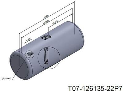 Peterbilt 389 2006-2024 Right Fuel Tank for a Alum Cylinder Peterbilt 135-144 GALLON