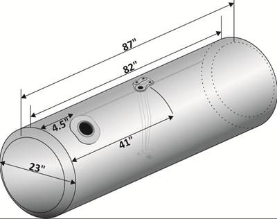 Peterbilt Right Fuel Tank for a Alum Cylinder Peterbilt 145-154 GALLON