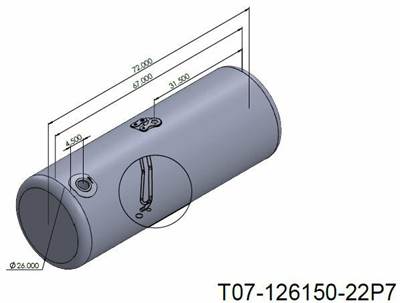Peterbilt 389 2006-2024 Right Fuel Tank for a Alum Cylinder Peterbilt 145-154 GALLON