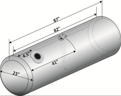 Peterbilt Right Fuel Tank for a Alum Cylinder Peterbilt 145-154 GALLON