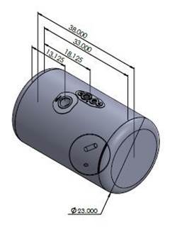 Peterbilt 379 1985-2007 Right Fuel Tank for a Alum Cylinder Peterbilt 65-74 GALLON
