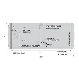 Peterbilt 352 Fuel Tank for a Alum Cylinder Peterbilt 135-144 GALLON