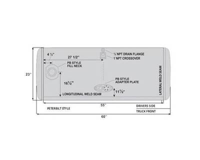 Peterbilt 352 Right Fuel Tank for a Alum Cylinder Peterbilt 95-104 GALLON