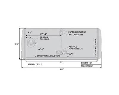Peterbilt 352 Left Fuel Tank for a Alum Cylinder Peterbilt 95-104 GALLON