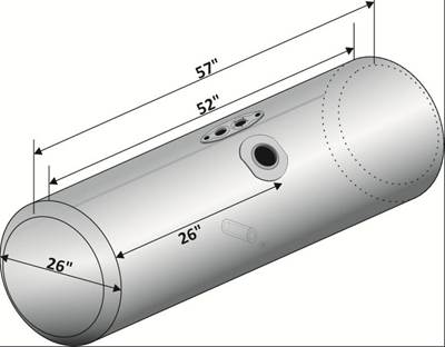 Peterbilt 378 1985-2007 Fuel Tank for a Alum Cylinder 125-134 GALLON