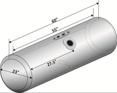 Peterbilt 378 1985-2007 Fuel Tank for a Alum Cylinder Peterbilt 95-104 GALLON