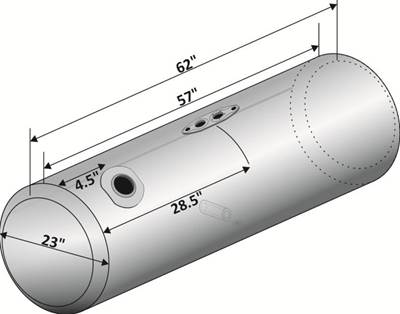 Peterbilt 378 1985-2007 Right Fuel Tank for a Alum Cylinder Peterbilt 105-114 GALLON