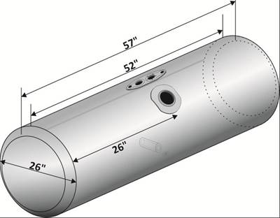 Peterbilt 378 1985-2007 Fuel Tank for a Alum Cylinder 125-134 GALLON