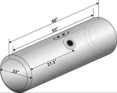 Peterbilt 378 1985-2007 Fuel Tank for a Alum Cylinder Peterbilt 95-104 GALLON