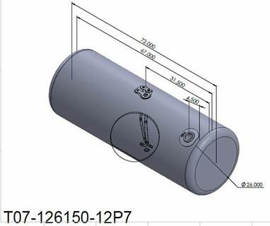 Peterbilt 379 1985-2007 Left Fuel Tank for a Alum Cylinder Peterbilt 145-154 GALLON