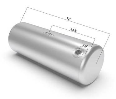 Peterbilt 379 1985-2007 Left Fuel Tank for a Alum Cylinder Peterbilt 145-154 GALLON