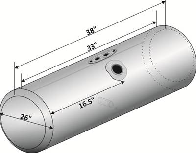 Peterbilt 387 1999-2011 Fuel Tank for a Alum Cylinder 75-84 GALLON