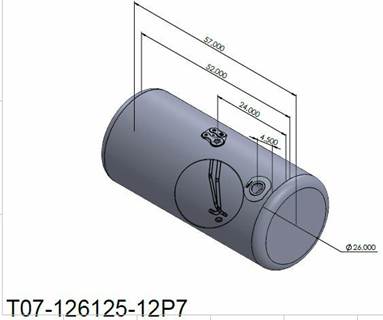 Peterbilt 389 2006-2024 Left Fuel Tank for a Alum Cylinder 125-134 GALLON