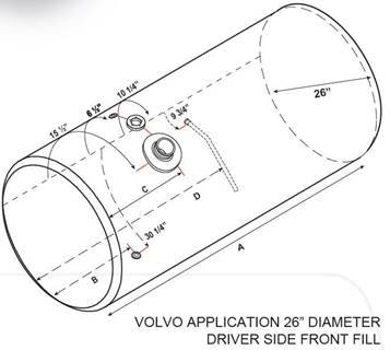 Volvo Fuel Tank for a Alum Cylinder 115-124 GALLON