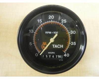 Used 1990 Crane Carrier (CCC) LET Tachometer Gauge, Analog Hours, Black Trim, Part # 139H10
