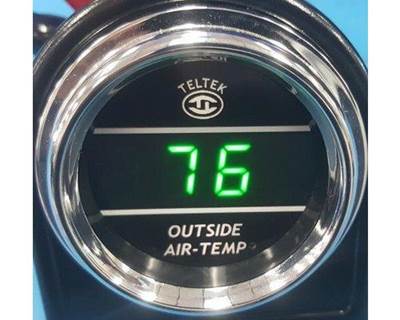 Kenworth Outside Air Temp Digital Gauge, Green Chrome