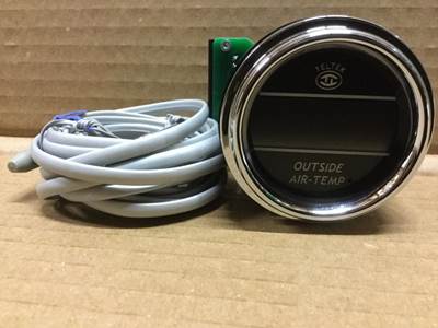 OUTSIDE AIR TEMP- RED- CHROME BEZEL 2006 NEWER SMART GAUGE REPLACEMENT PETERBILT