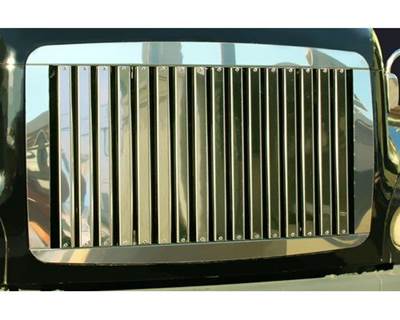 1996-2004 Freightliner Century 112 Hood Grille 16 Vertical Bars Stainless Steel 18 GA