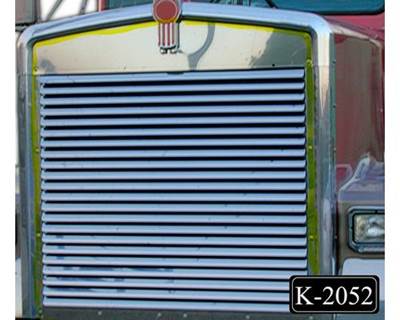 1982-2024 Kenworth W900B S-Hood Grille with 20 Louvers, Stainless Steel