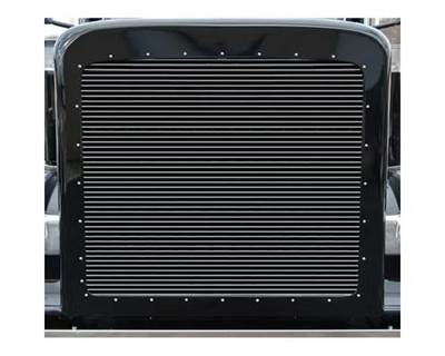 2008-2023 Peterbilt 388 & 389 Hood Grille w/ 46 Horizontal Billets, Stainless Steel