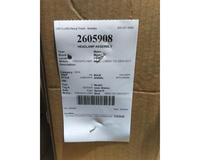 Freightliner Right Headlight Assembly for a Freightliner COLUMBIA 120 2004-2013
