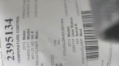 Freightliner Cascadia 125 Heater / AC Temp Control