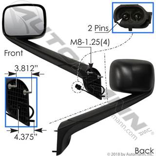 Freightliner Cascadia Left Hood Mirror