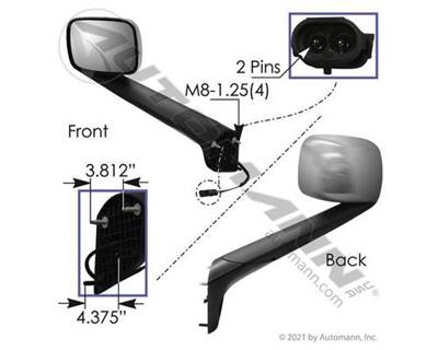 Freightliner Cascadia Left Hood Mirror