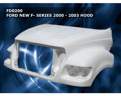 2000-2003 Ford F650SD Super Duty Fiberglass Hood, Not Painted