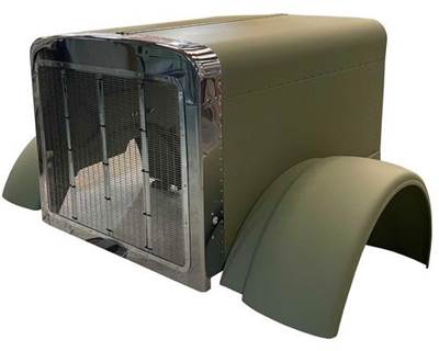1987-2007 Peterbilt 379 Extended Aluminum Hood with Stainless Grille & Aluminum Fenders