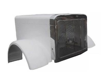 1987-2007 Peterbilt 379 Short Fiberglass Hood 119 BBC 60" Centerline w/ Stainless Grille