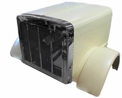 1988-2006 Peterbilt 379EXHD Premium Aluminum Hood w/ Aluminum Fenders 68 1/2" Centerline