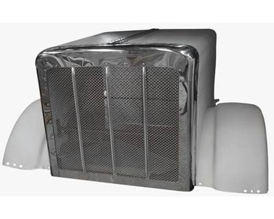2007-2020 Peterbilt 389 Premium Aluminum Hood, 66 1/8" Centerline, Grille Included