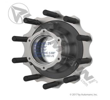 OUTBOARD MOUNT HUB ASSEMBLY FOR DUAL ALUMINUM WHEELS 
CAST BODY - 10 BOLT HOLES