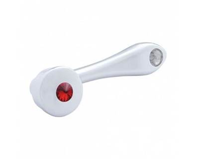 Universal Chrome Window Crank with Square Adaptor - Red Diamond