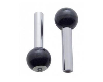 Black 8 Ball Door Lock Knobs 2-PC Set, Chrome Plated Metal Mounting Post