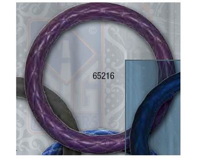 18 Steering Wheel Cover, Diamond Style, Purple with Gold Stitch