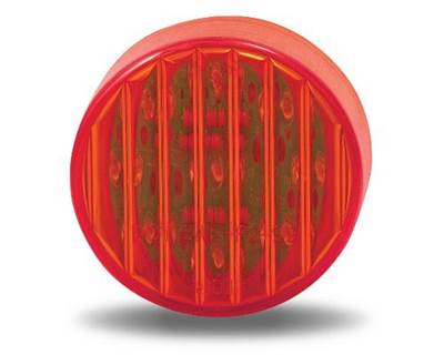 Red 2 1/2 Inch Round Ribbed LED Marker Light (13 Diodes)