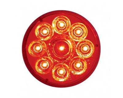 Universal Round 2 1/2" Reflector Clearance-Marker Light, 9 Red LED, Red Lens