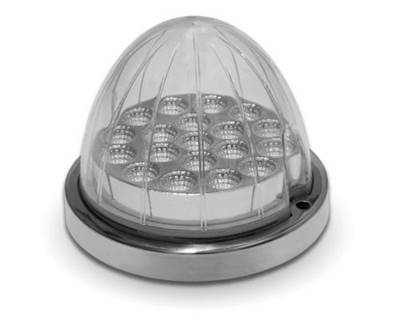 Universal Clear Red Watermelon LED Clearance & Marker Lamp with Reflector Cup, 19 Diodes