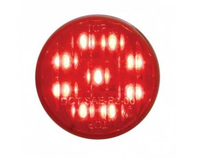Universal Flat 2 Inch Clearance Marker Light, 9 Red LED, Red Lens
